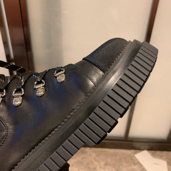 CC Combat Boots 50mm In Black Calfskin Quilted And Lycra Fabric 940072