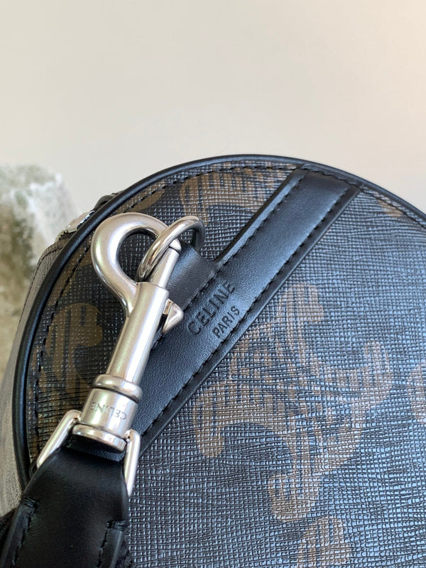 CYLINDRICAL 22 BAG BLACK BROWN COWHIDE