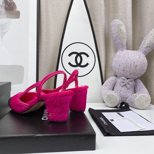 CC Slingback 60mm Dark Pink Lambskin And Horsehair
