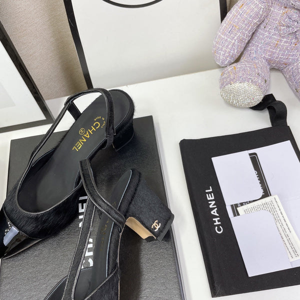 CC Slingback 60mm Black Lambskin And Horsehair
