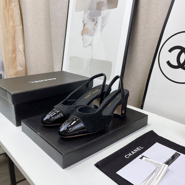 CC Slingback 60mm Black Lambskin And Horsehair
