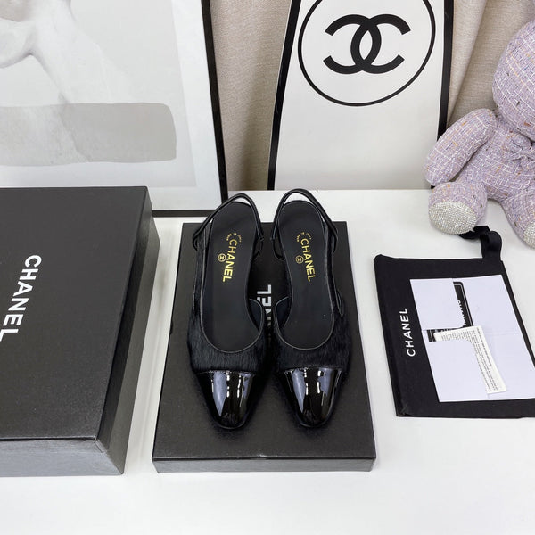 CC Slingback 60mm Black Lambskin And Horsehair