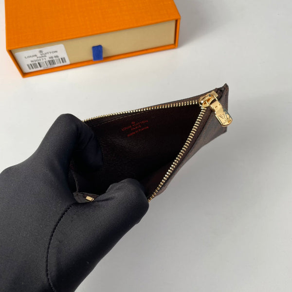 LV N30271 Coin Card Holder Brown Damier Ebene Canvas 221509