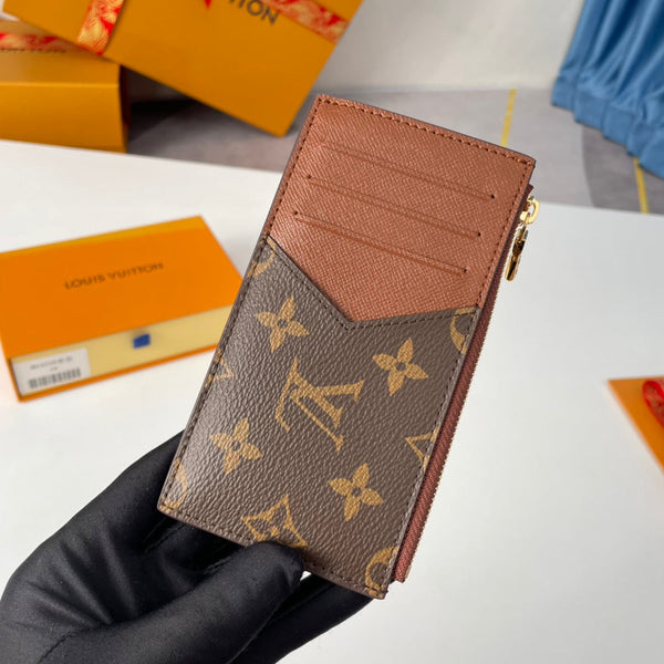 LV M64038 Porta carte e monete in tela monogramma marrone 221506