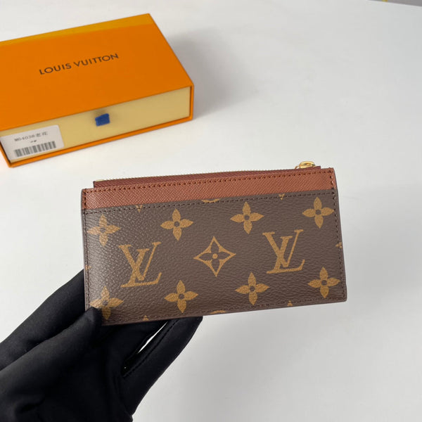 LV M64038 Porta carte e monete in tela monogramma marrone 221506