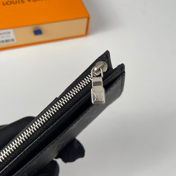 LV M64038 Coin Card Holder Black Monogram Canvas 221505