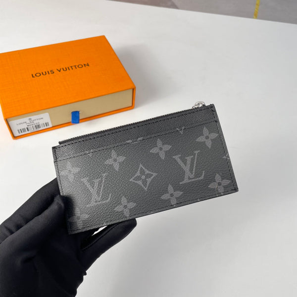 LV M69533 Porta carte e monete in tela monogramma grigia e nera 221510