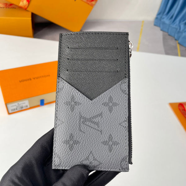 LV M69533 Porta carte e monete in tela monogramma grigia e nera 221510