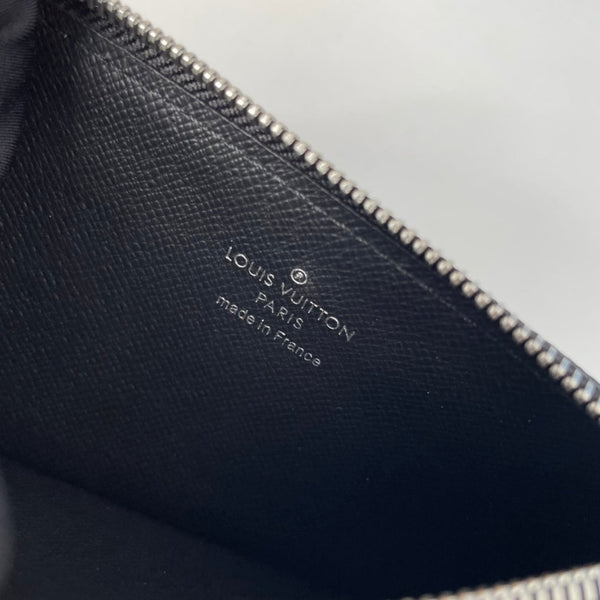 LV M62914 Coin Card Holder Black Taiga Leather 221511