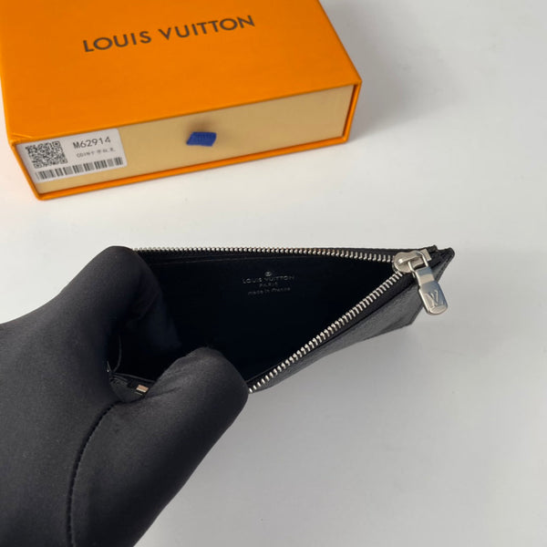 LV M62914 Coin Card Holder Black Taiga Leather 221511