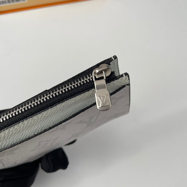 LV M30270 Coin Card Holder Gray White Monogram Canvas 221512