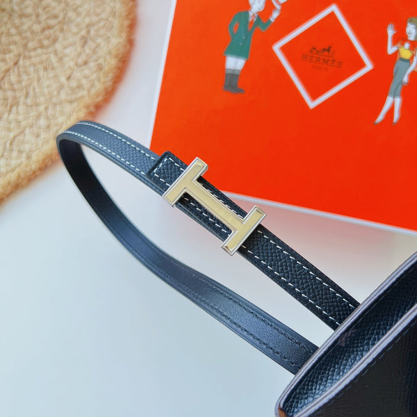 cintura Focus da 13 mm con tasca Kelly nera fibbia argento Epsom