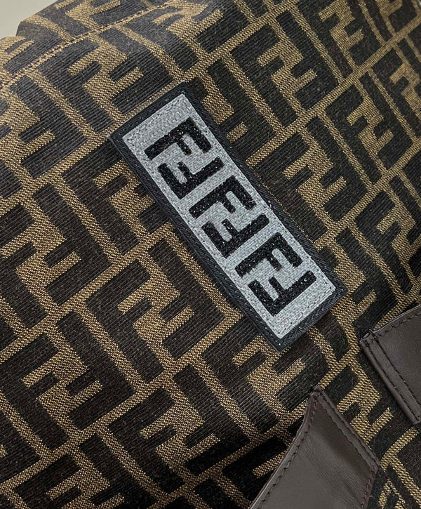 ZAINO FENDI STRIKE LARGE 46 FF IN TESSUTO JACQUARD MARRONE MOCHA