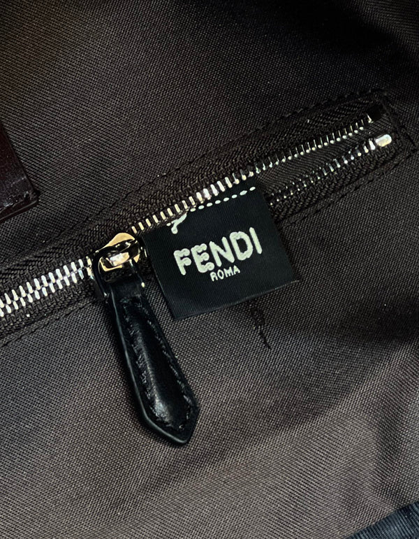 ZAINO FENDI STRIKE LARGE 46 FF IN TESSUTO JACQUARD MARRONE MOCHA