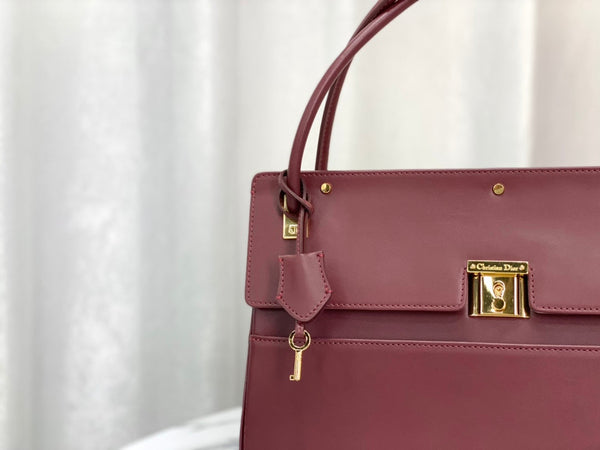 BORSA A MANO PARISIENNE 30 IN PELLE DI VITELLO LISCIA VIOLA GELSO