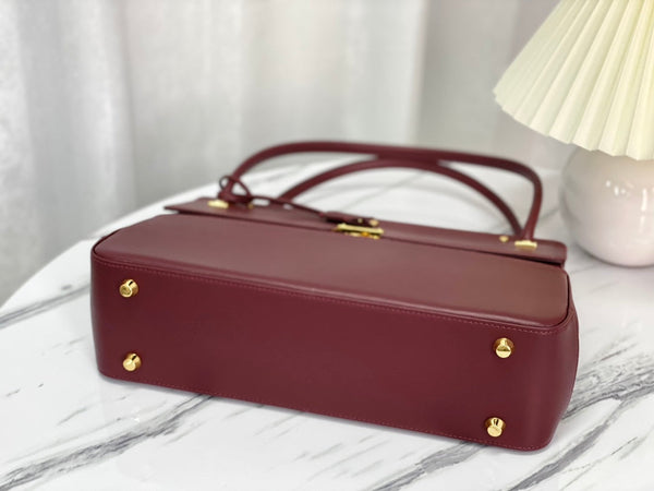 BORSA A MANO PARISIENNE 30 IN PELLE DI VITELLO LISCIA VIOLA GELSO