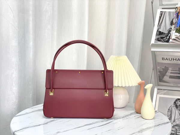 BORSA A MANO PARISIENNE 30 IN PELLE DI VITELLO LISCIA VIOLA GELSO