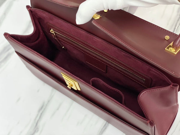 BORSA A MANO PARISIENNE 30 IN PELLE DI VITELLO LISCIA VIOLA GELSO