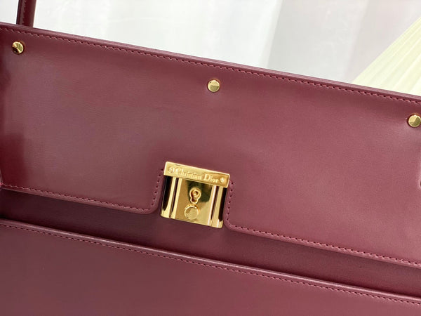 BORSA A MANO PARISIENNE 30 IN PELLE DI VITELLO LISCIA VIOLA GELSO