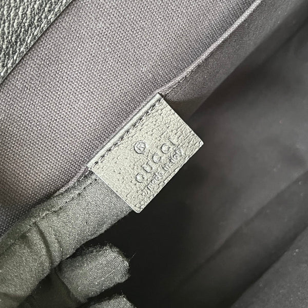 BORSA A MESSAGGIO CON STAMPA TIGRE 28 IN TELA NERA E FINITURE IN PELLE