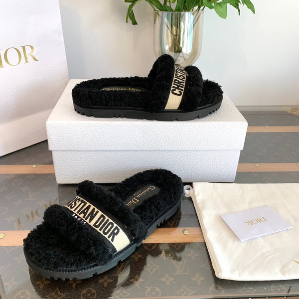 CD Dway Slide Fodera in pile nero e tessuto in tela