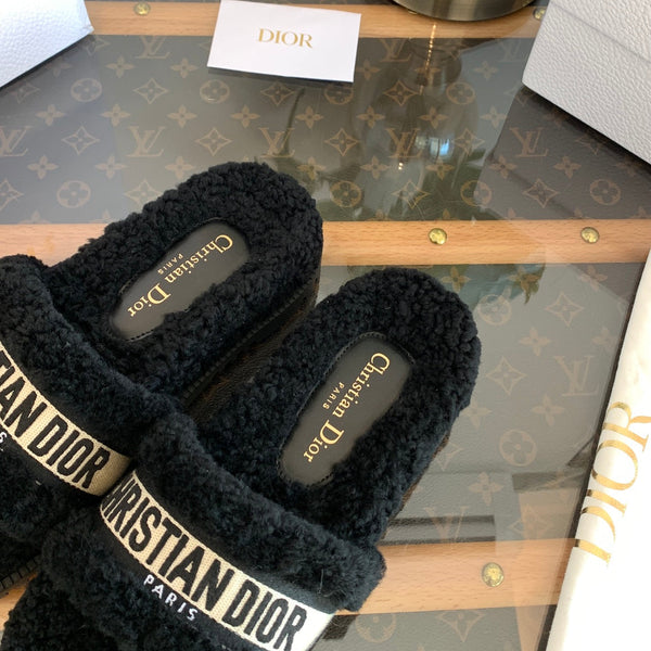 CD Dway Slide Fodera in pile nero e tessuto in tela