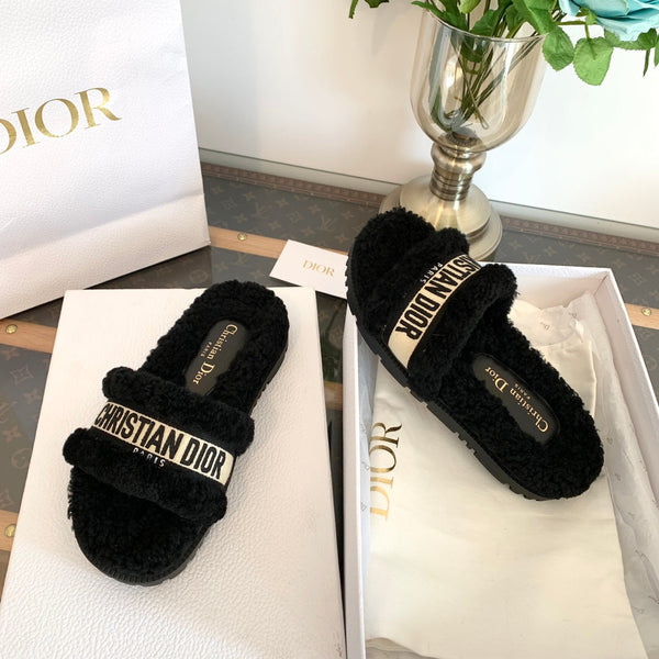 CD Dway Slide Fodera in pile nero e tessuto in tela