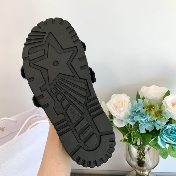 CD Dway Slide Fodera in pile nero e tessuto in tela