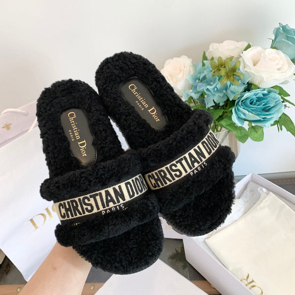 CD Dway Slide Fodera in pile nero e tessuto in tela