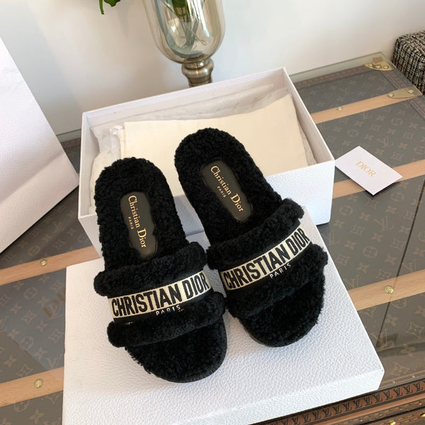 CD Dway Slide Fodera in pile nero e tessuto in tela