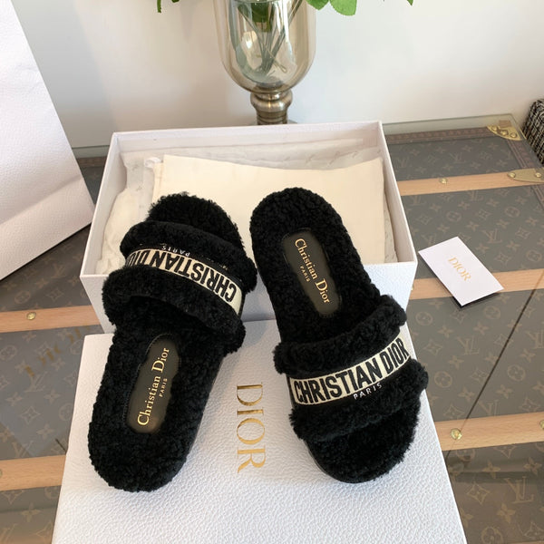 CD Dway Slide Fodera in pile nero e tessuto in tela