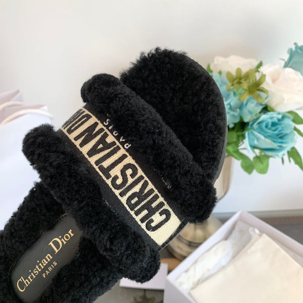 CD Dway Slide Fodera in pile nero e tessuto in tela