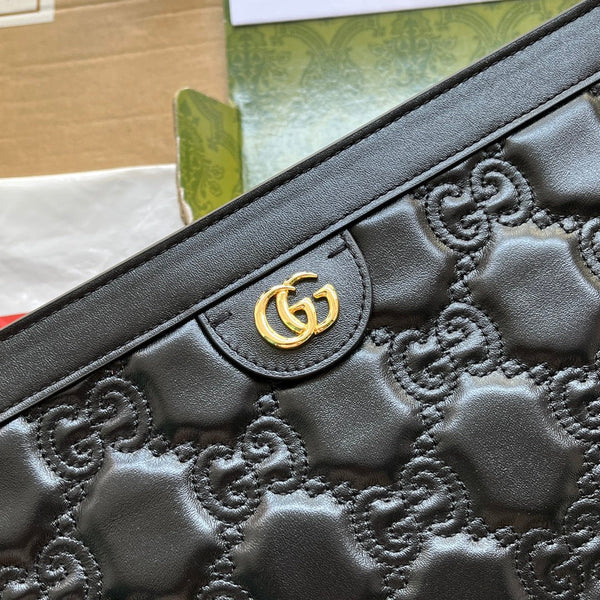 BORSA A TRACOLLA MATELASSÉ 32 IN PELLE DI VITELLO GOFFRATA NERA E FERRAMENTA ORO