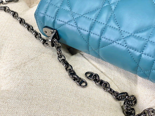 ACD medium caro 25.5 azure blue black hardware