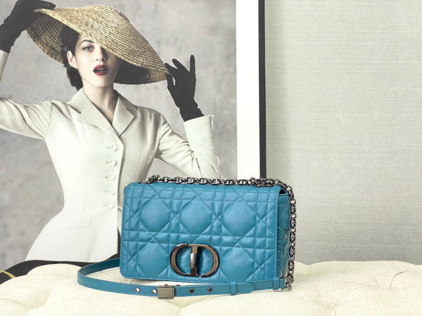 ACD medium caro 25.5 azure blue black hardware