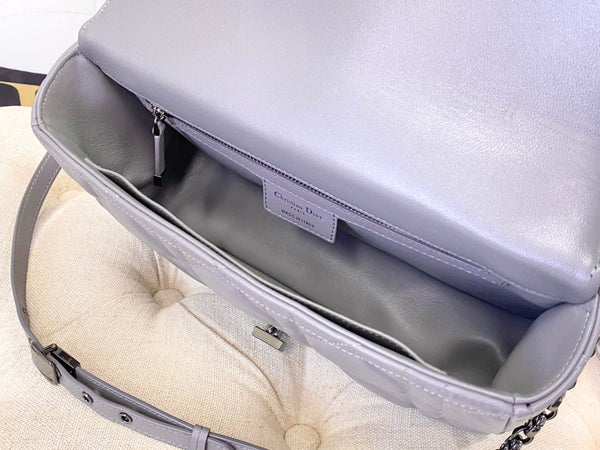 LARGE CARO BAG 28 OPALINE PURPLE CALFSKIN BLACK HARDWARE