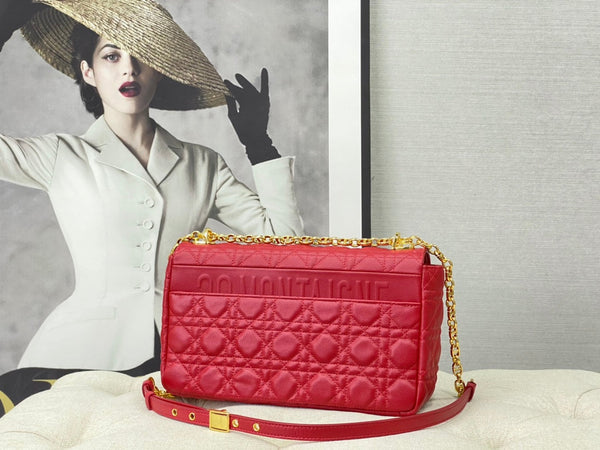 LARGE CARO BAG 28 RED CALFSKIN