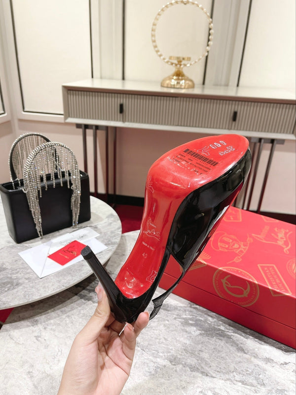 CL Pumps Hot Chick 120 mm Black/lin Black Patent leather