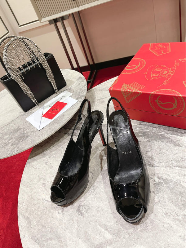 CL Pumps Hot Chick 120 mm Black/lin Black Patent leather