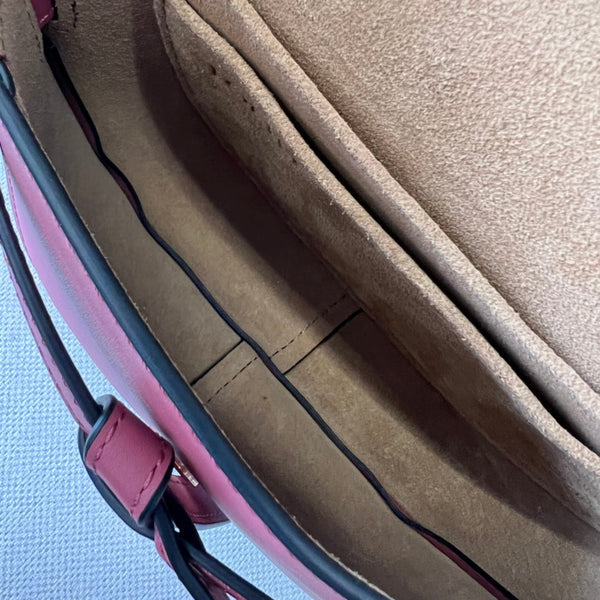 Borsa Mini Gate Dual in morbida pelle di vitello e pelle liscia jacquard rosa