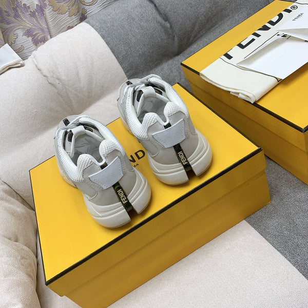 FENDI FASTER TRAINERS IN GREY SUEDE AND BREATHABLE MESH