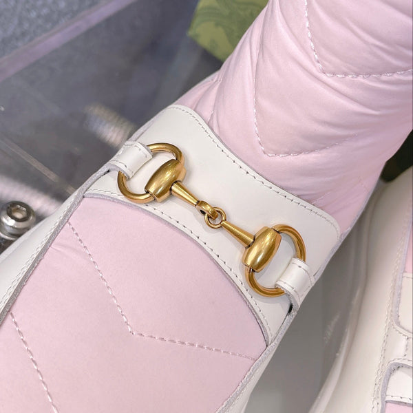 Gucci 2025 Botte Rose Blanc Beige Laine Nylon Cuir de veau 564677