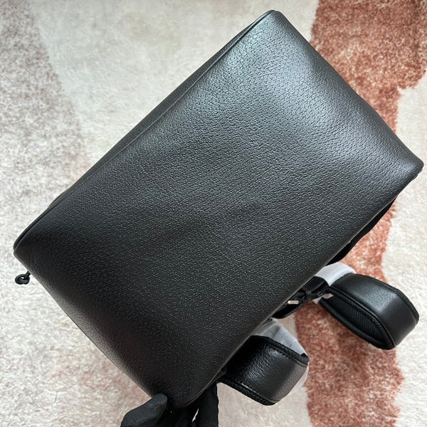 ZAINO MEDIO STAMPA TIGRE 43 IN TELA NERA E FINITURE IN PELLE