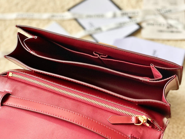 CELINE MEDIUM CLASSIQUE BAG 24CM RED CALFSKIN