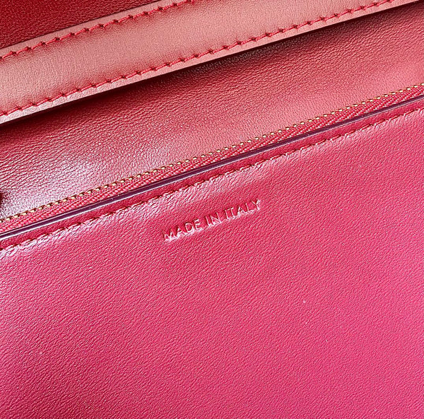CELINE MEDIUM CLASSIQUE BAG 24CM RED CALFSKIN