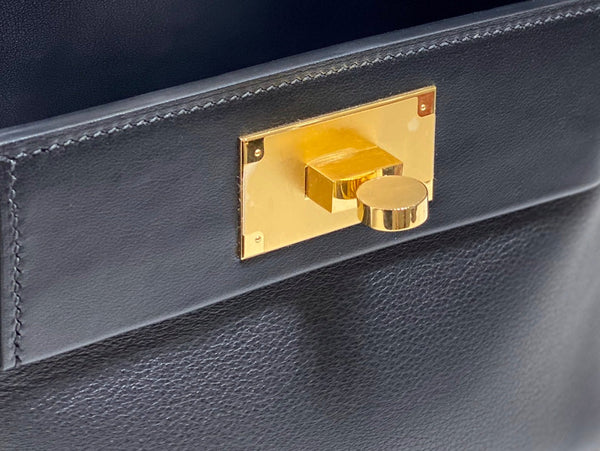 BORSA A MANO HM KELLY 21 IN PELLE DI VITELLO NERA