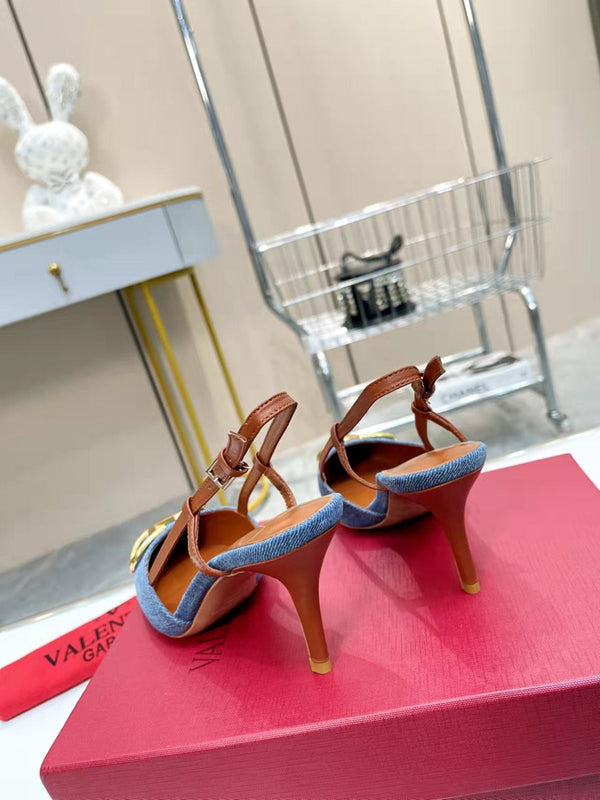Valentino Slingback Pump Demin Blue Demin Fabric 239598