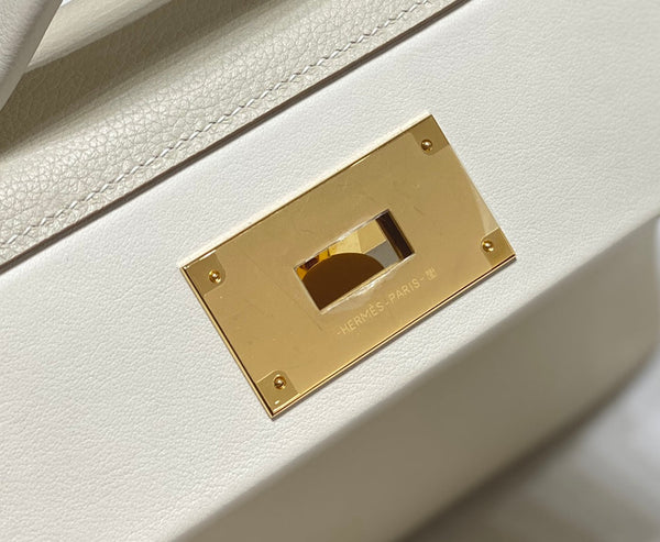 HM Mini 24 Sur 24 Bag 21cm White Swift Cowhide Gold Hardware 250270