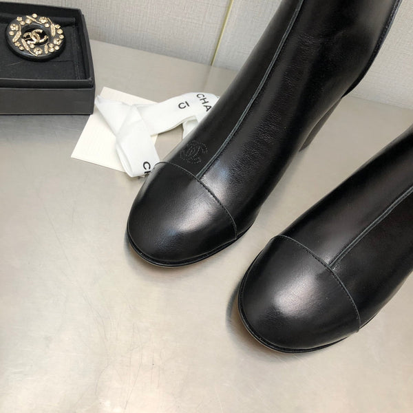 STIVALETTI CON TACCO ALTO IN PELLE DI VITELLO NERA