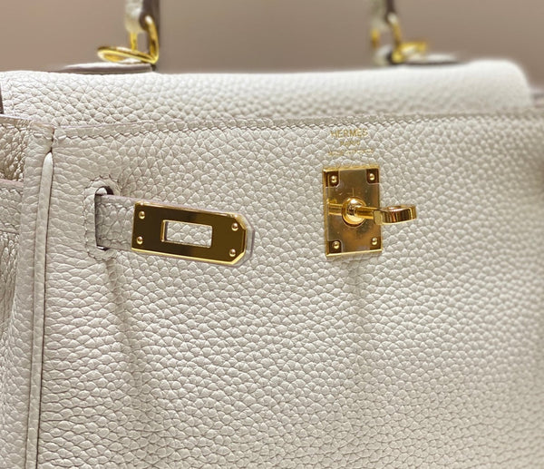 HM Mini Kelly 20cm Cream Togo Leather Gold Hardware